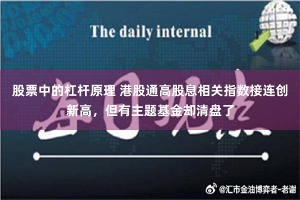 股票中的杠杆原理 港股通高股息相关指数接连创新高，但有主题基金却清盘了