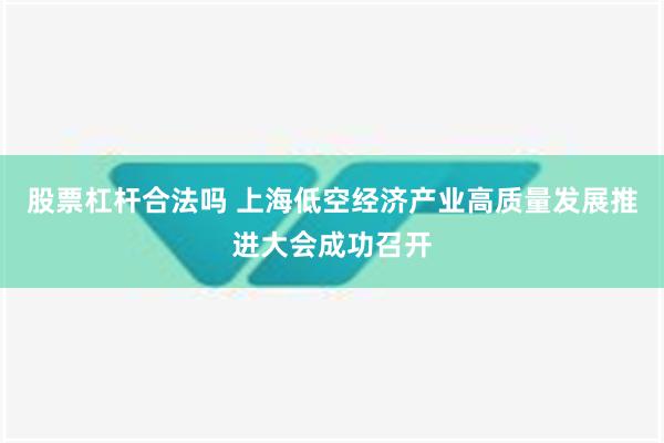 股票杠杆合法吗 上海低空经济产业高质量发展推进大会成功召开