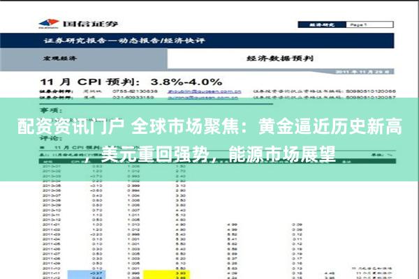 配资资讯门户 全球市场聚焦：黄金逼近历史新高，美元重回强势，能源市场展望