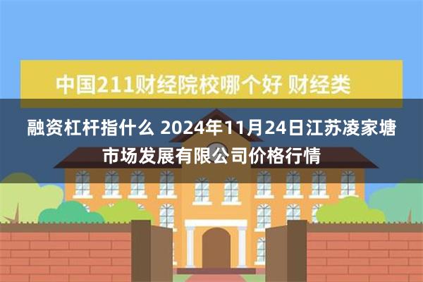 融资杠杆指什么 2024年11月24日江苏凌家塘市场发展有限公司价格行情