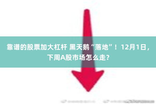 靠谱的股票加大杠杆 黑天鹅“落地”！12月1日，下周A股市场怎么走？