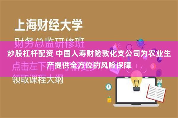 炒股杠杆配资 中国人寿财险敦化支公司为农业生产提供全方位的风险保障